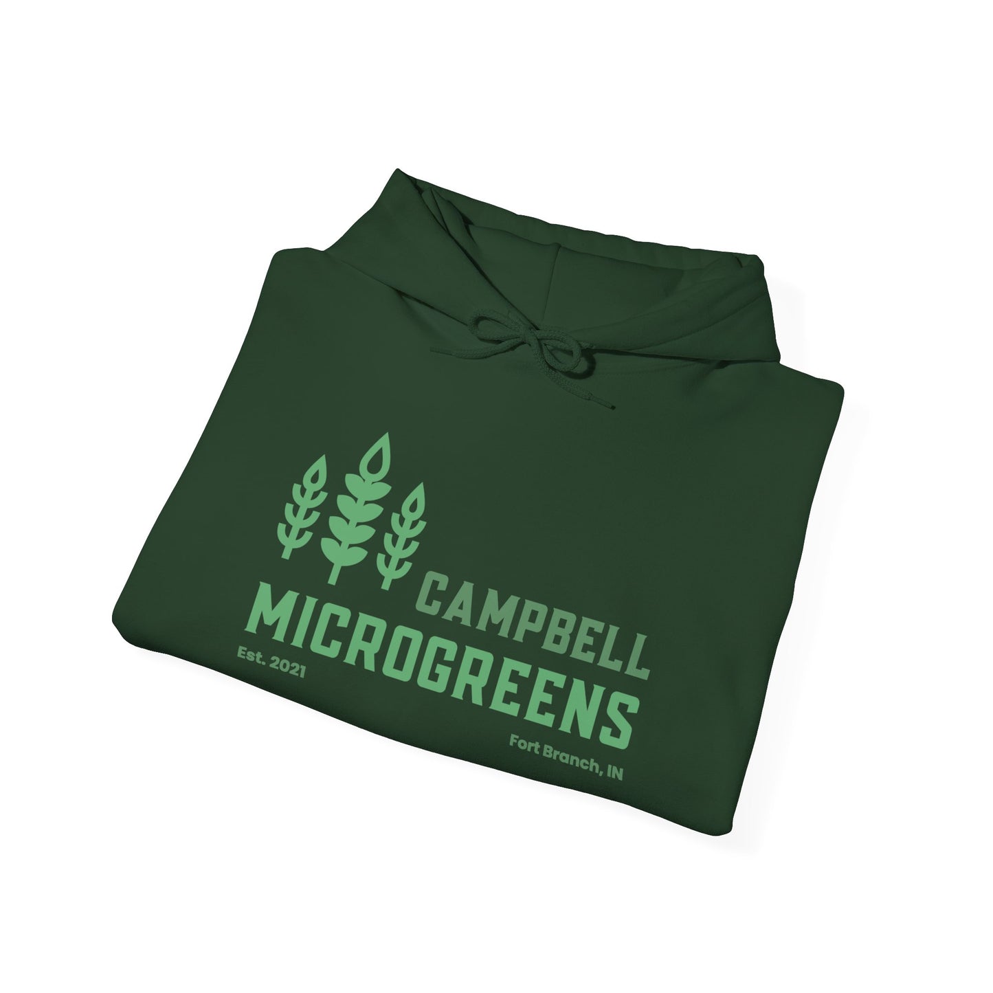 Microgreens Hoodie — "Campbell Microgreens" Eco Garden Logo Sweatshirt