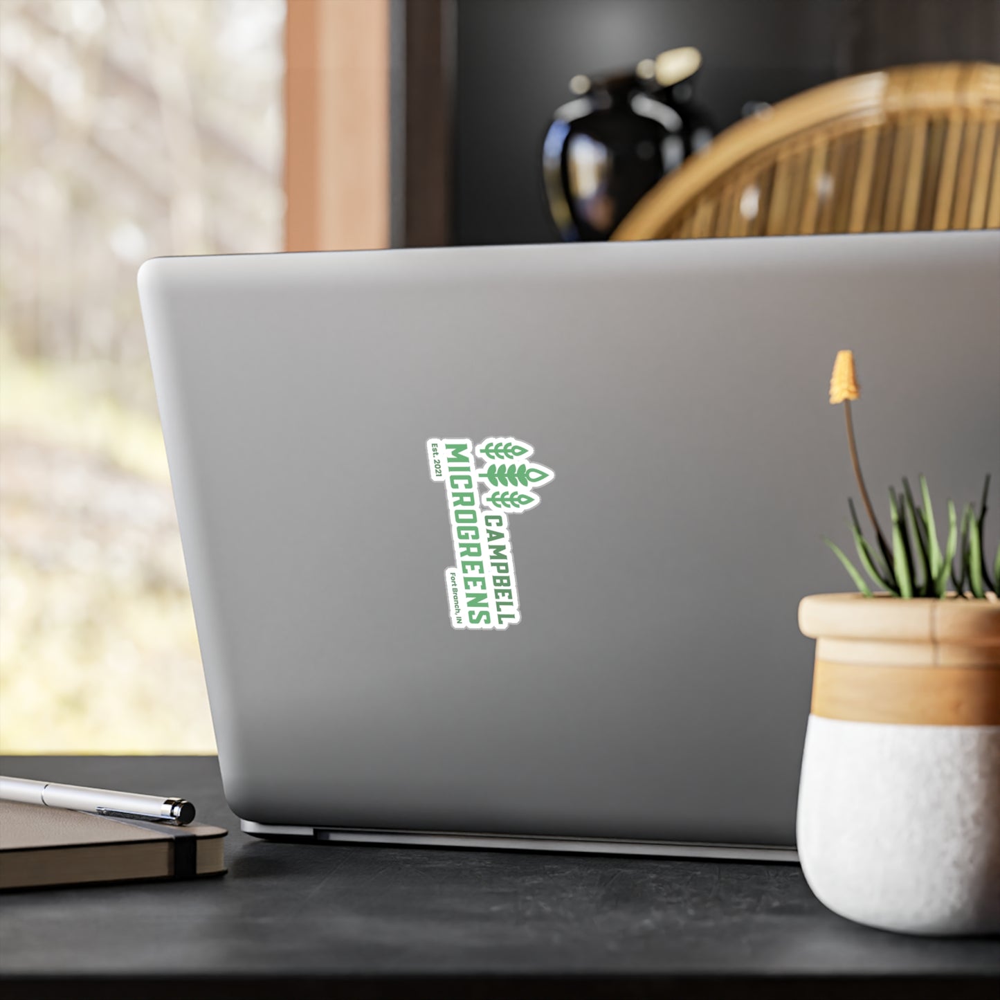 Campbell Microgreens Vinyl Sticker — Kiss-Cut Decal (Est. 2021, Fort Branch IN)