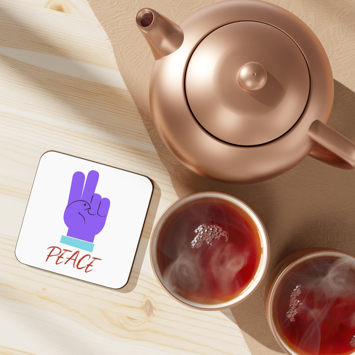 Purple Peace Dove Hardboard Back Coaster