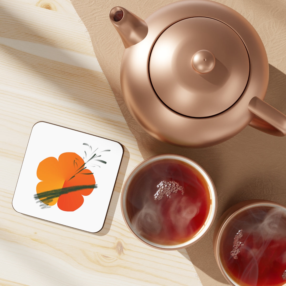 Just Peachy Hardboard Back Coaster