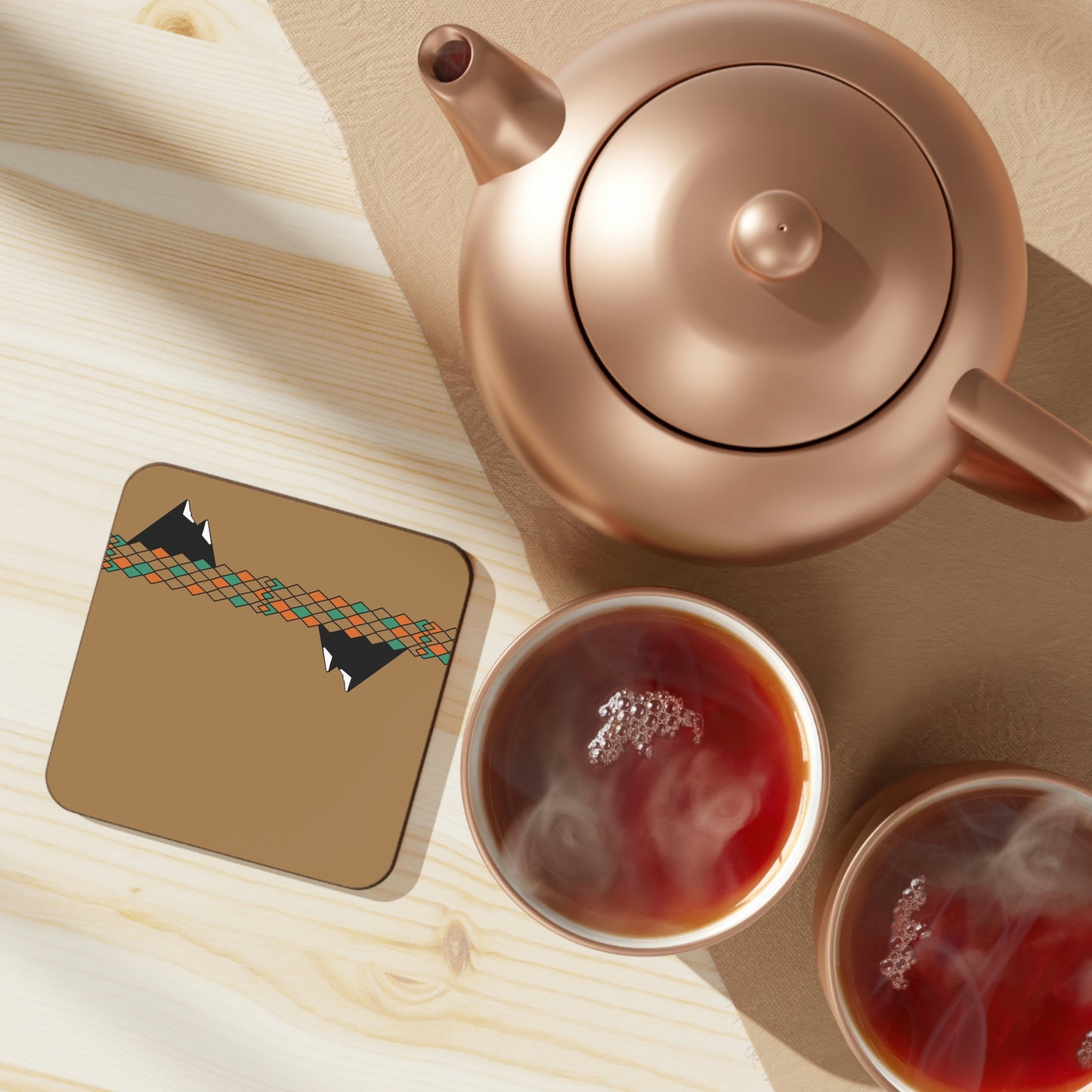 Desert Mountain Crosshatch Hardboard Back Coaster