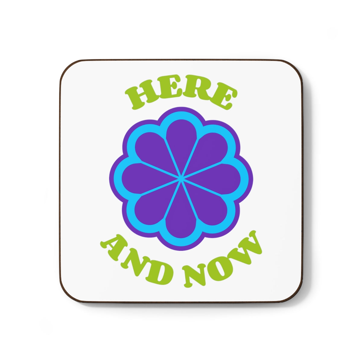 Here and Now Flower Hardboard Back Coaster