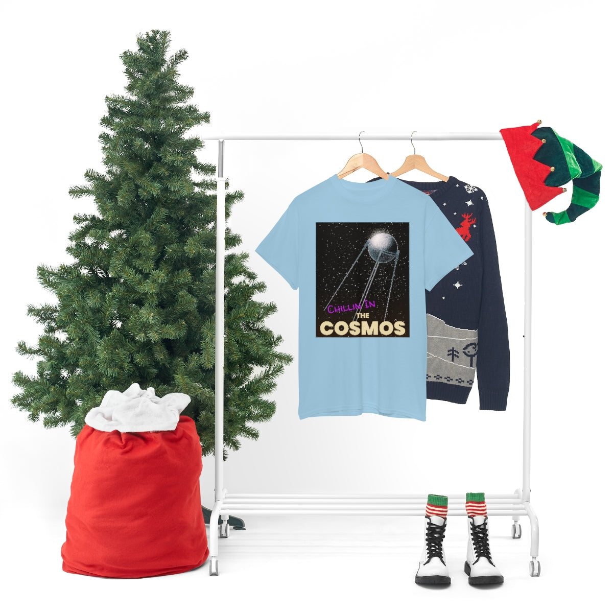 Chill Space Purple Graffiti Cosmos Astronaut Unisex Heavy Cotton Tee