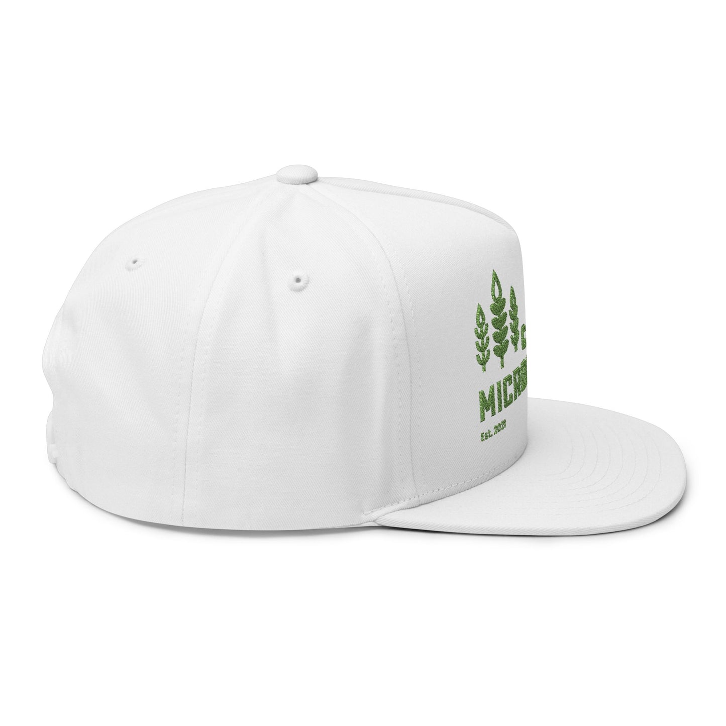 Campbell Microgreens Embroidered Flat Bill Cap — Farm-to-Table Grower Hat