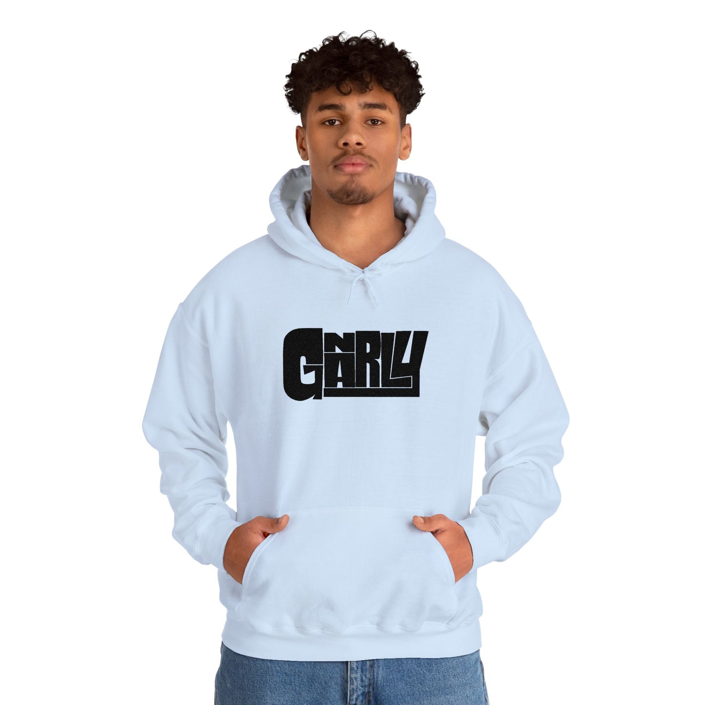 Gnarly Retro Chill Graphic Hoodie — Vintage Texture Logo Pullover