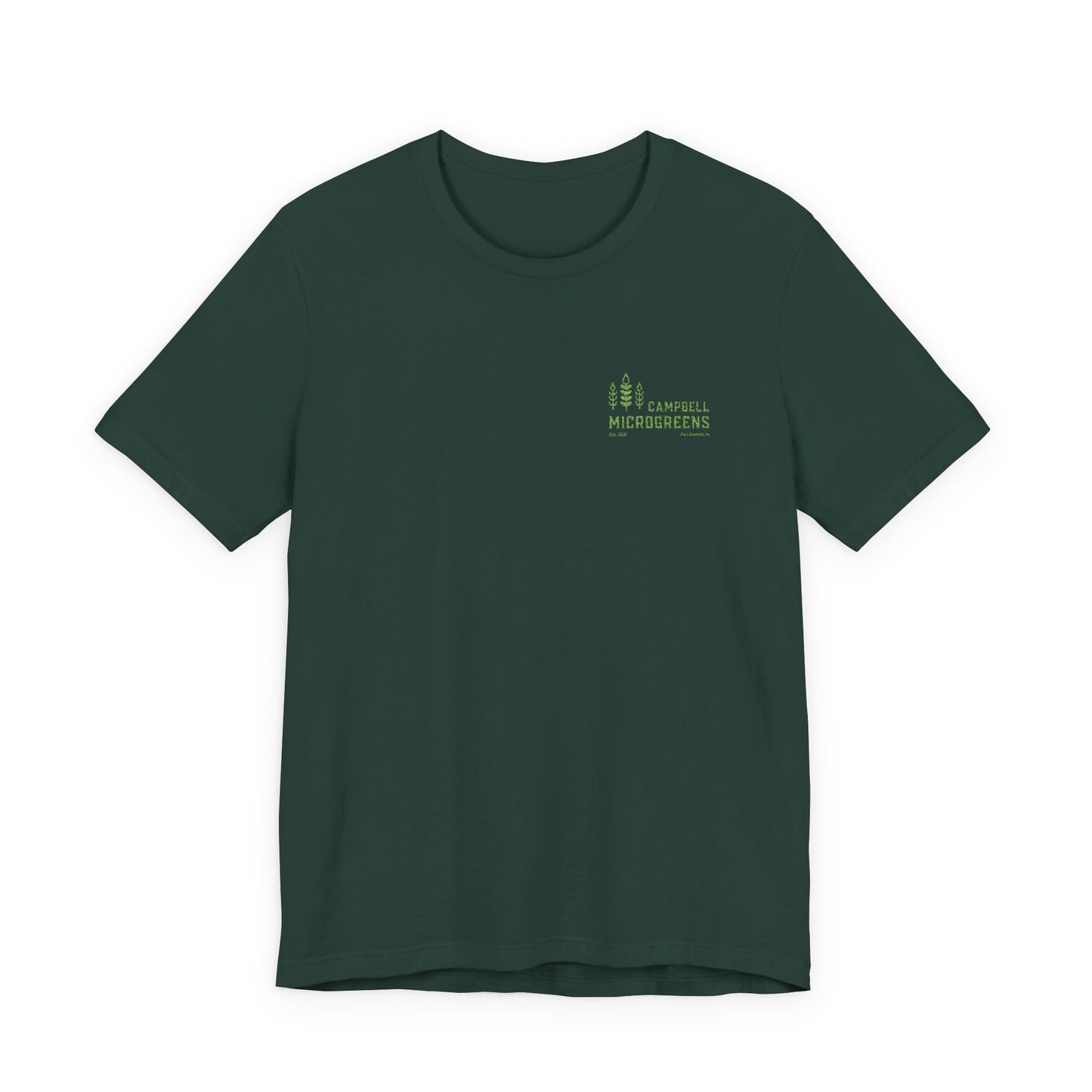 Campbell Microgreens Tee — Forest Tree Graphic "Campbell Microgreens"