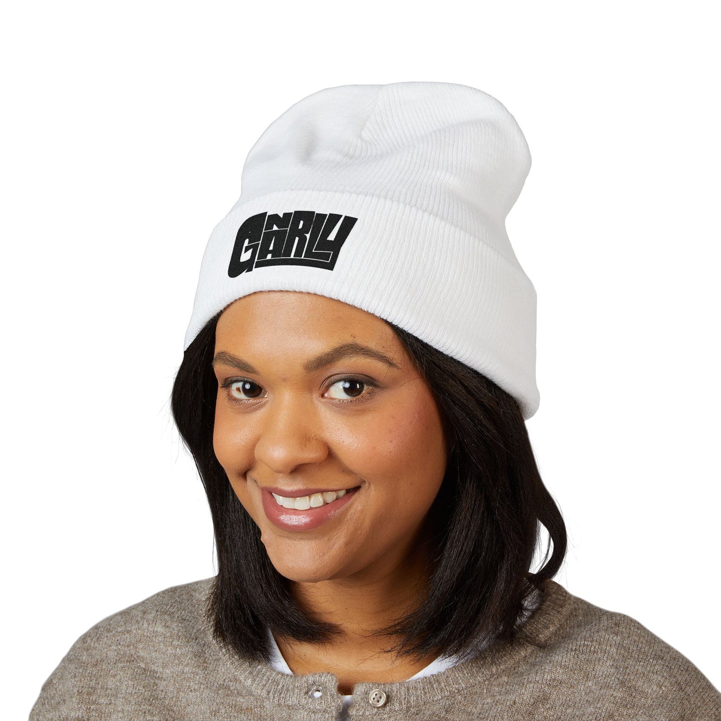 'Gnarly' Embroidered Cuffed Beanie — Retro Skate Streetwear Knit Hat