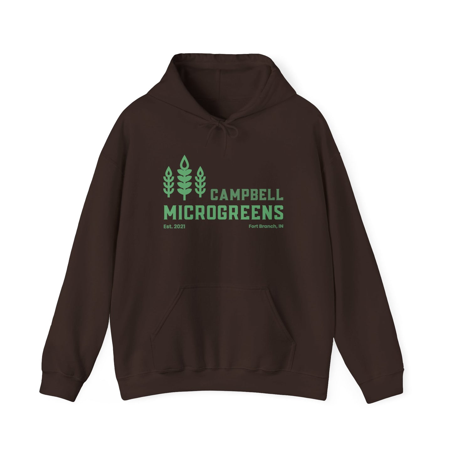 Microgreens Hoodie — "Campbell Microgreens" Eco Garden Logo Sweatshirt
