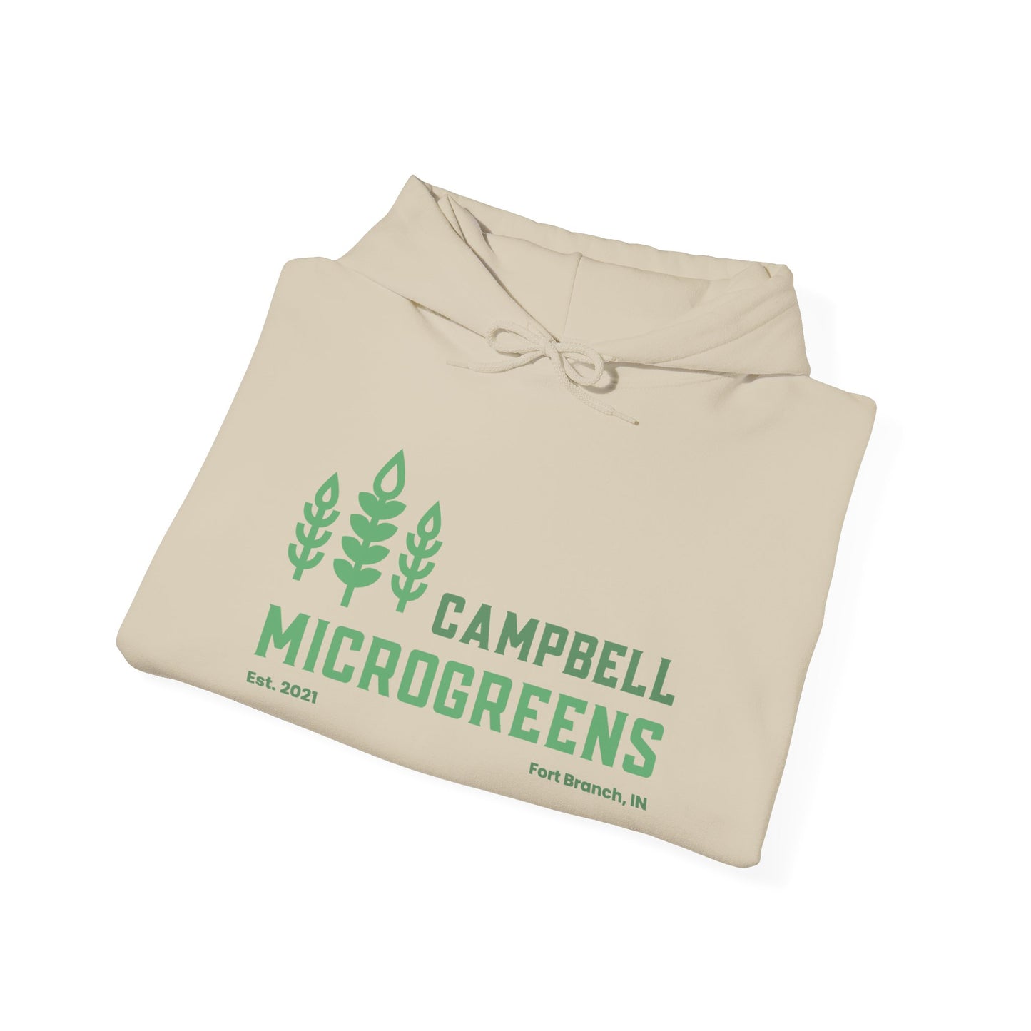 Microgreens Hoodie — "Campbell Microgreens" Eco Garden Logo Sweatshirt