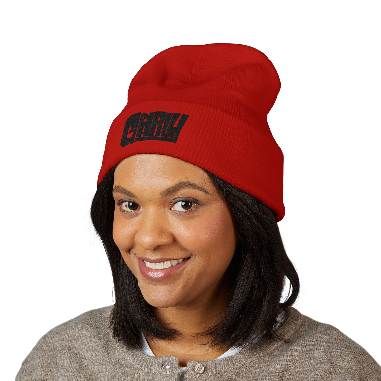 'Gnarly' Embroidered Cuffed Beanie — Retro Skate Streetwear Knit Hat