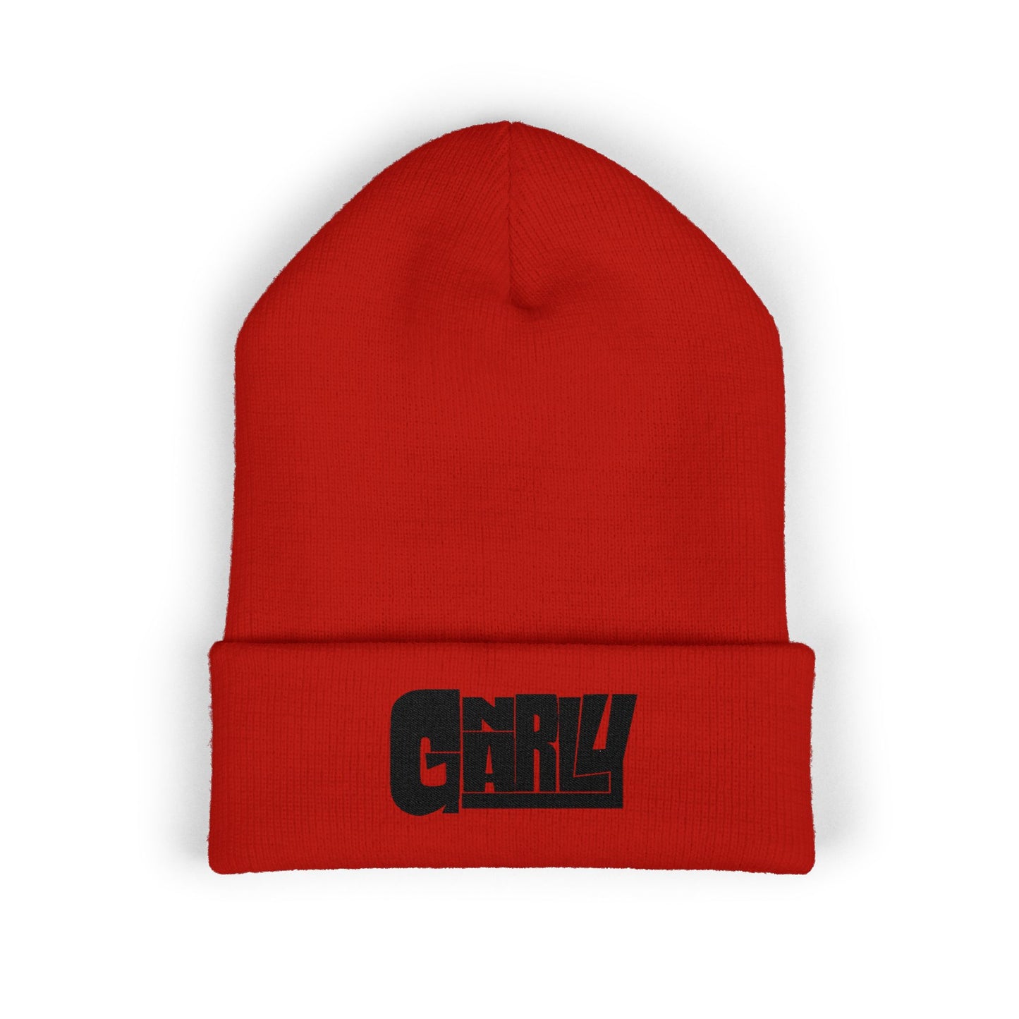 'Gnarly' Embroidered Cuffed Beanie — Retro Skate Streetwear Knit Hat