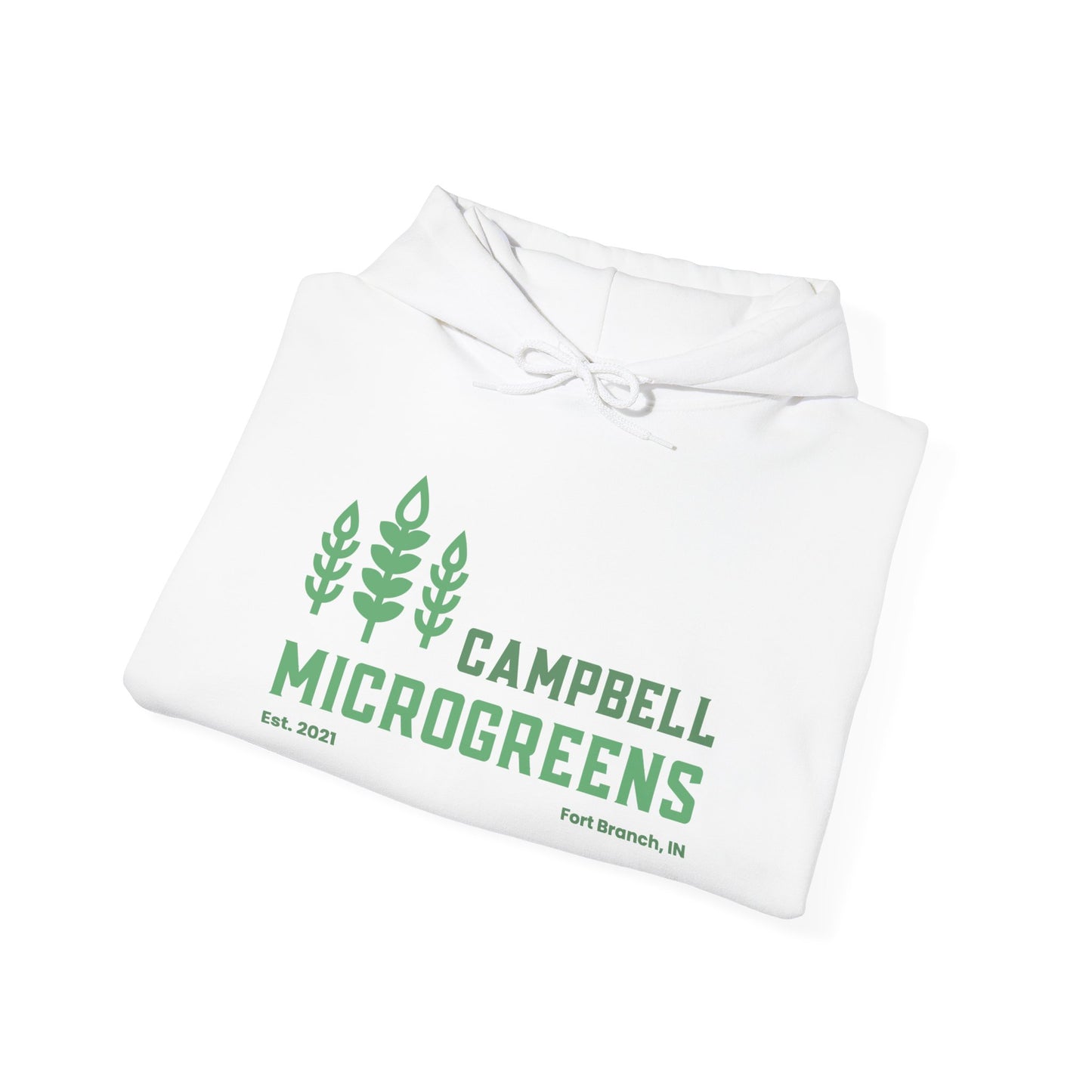 Microgreens Hoodie — "Campbell Microgreens" Eco Garden Logo Sweatshirt