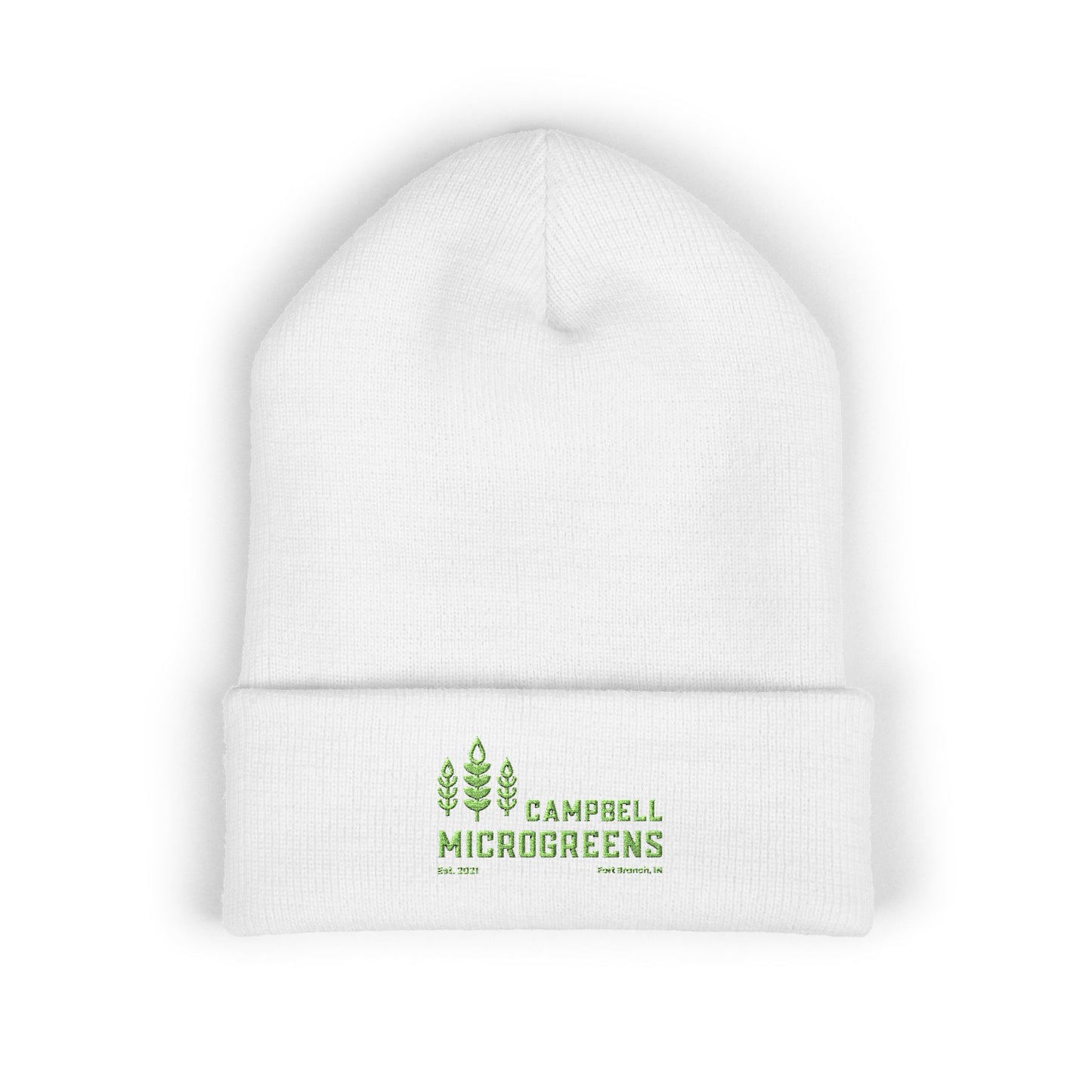 Embroidered 'Campbell Microgreens' Classic Cuffed Beanie