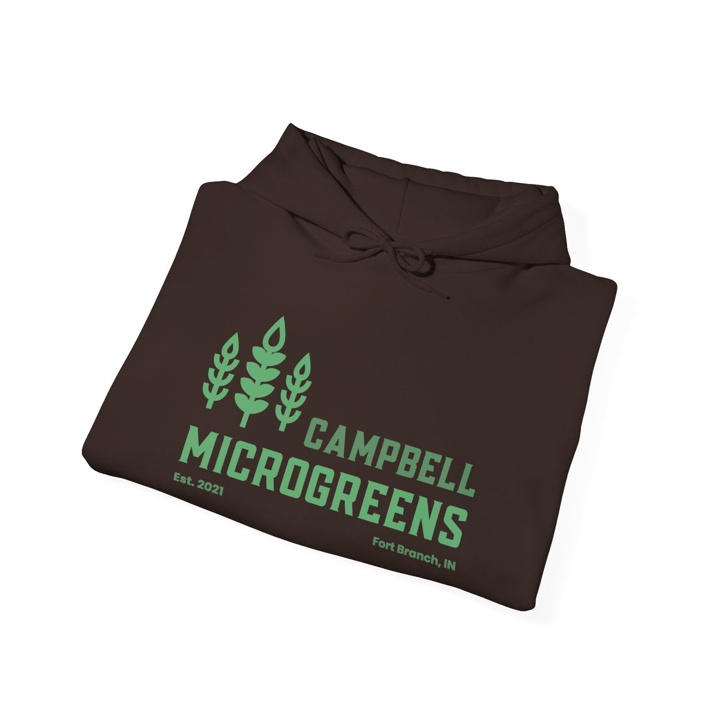 Microgreens Hoodie — "Campbell Microgreens" Eco Garden Logo Sweatshirt