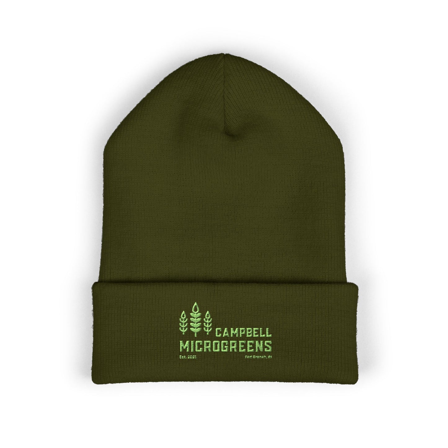 Embroidered 'Campbell Microgreens' Classic Cuffed Beanie