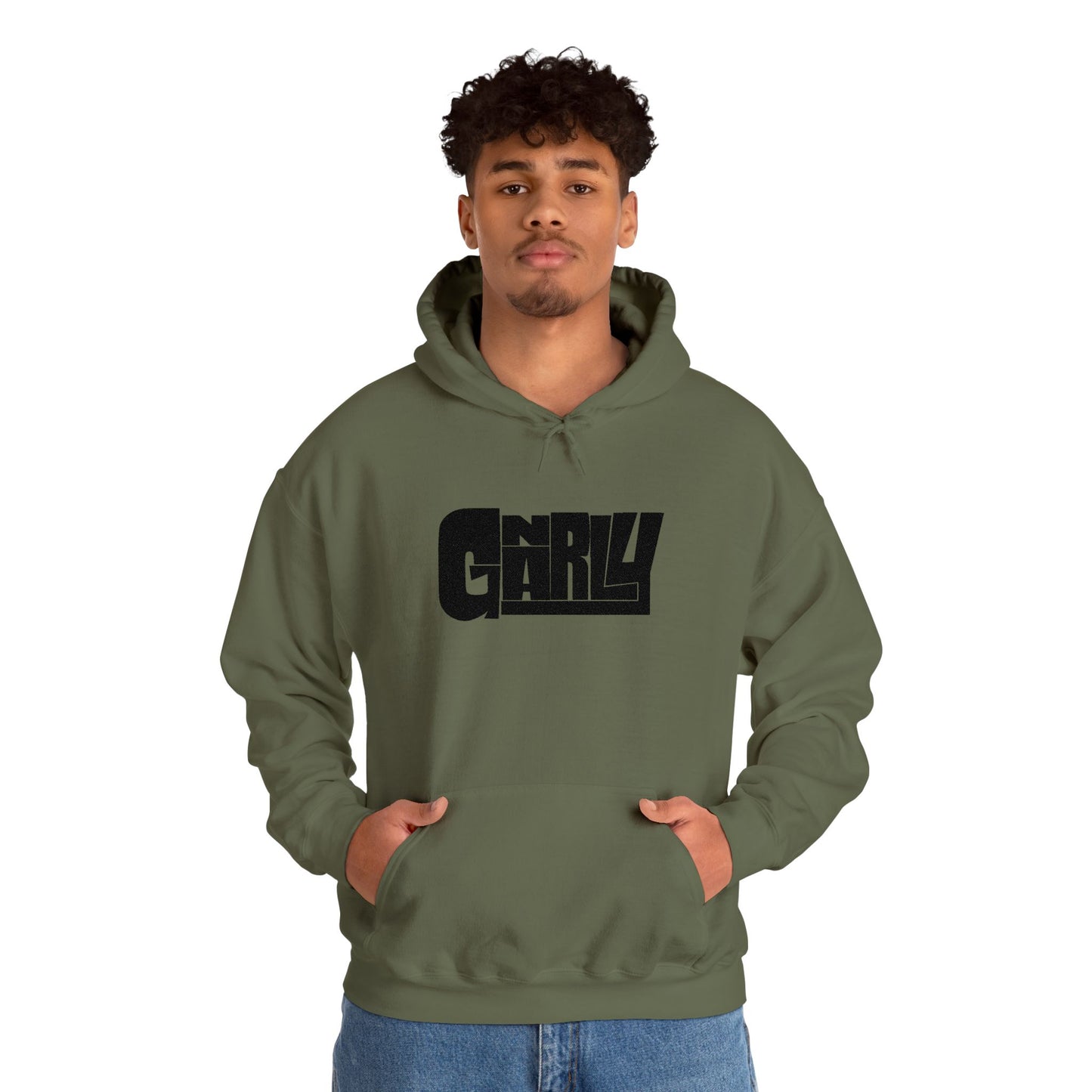 Gnarly Retro Chill Graphic Hoodie — Vintage Texture Logo Pullover