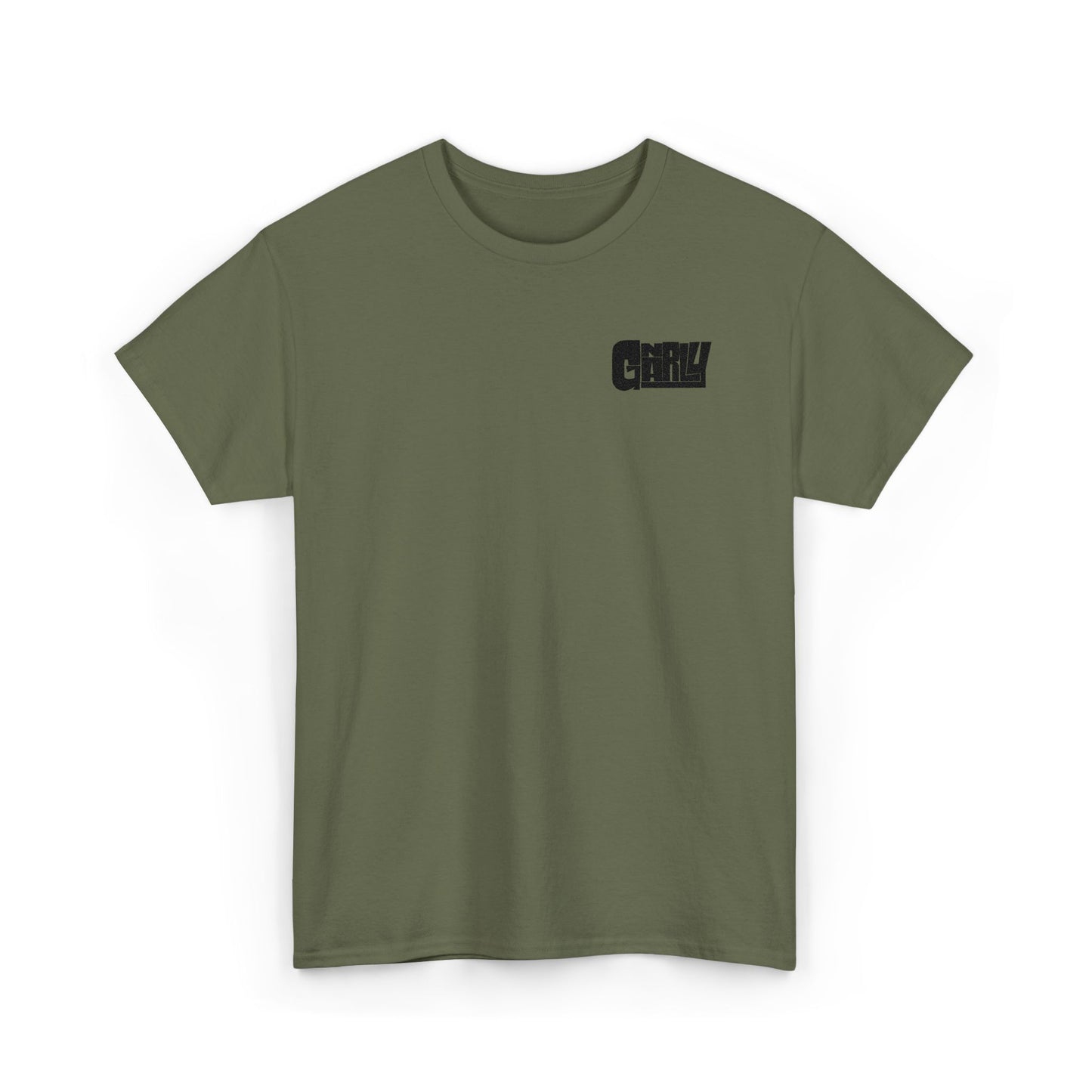 Graphic Tee — 'Gnarly' Grunge Chest Logo T-Shirt