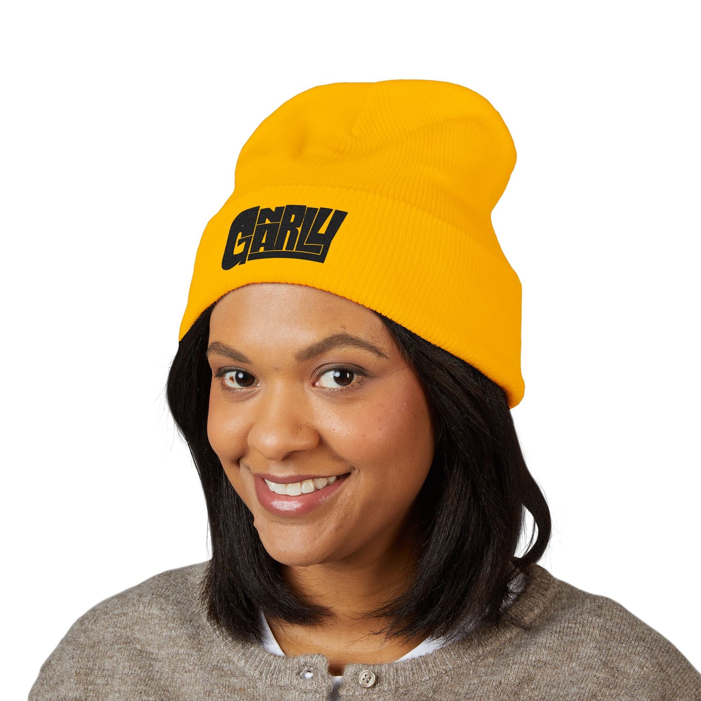 'Gnarly' Embroidered Cuffed Beanie — Retro Skate Streetwear Knit Hat