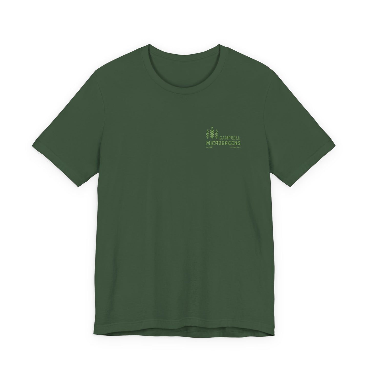Campbell Microgreens Tee — Forest Tree Graphic "Campbell Microgreens"