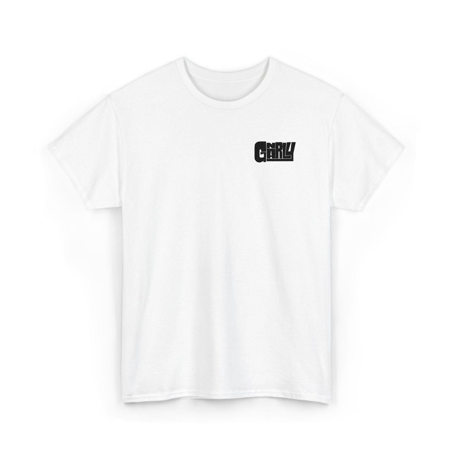 Graphic Tee — 'Gnarly' Grunge Chest Logo T-Shirt