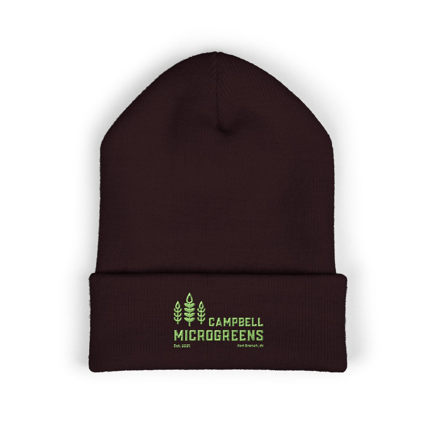 Embroidered 'Campbell Microgreens' Classic Cuffed Beanie