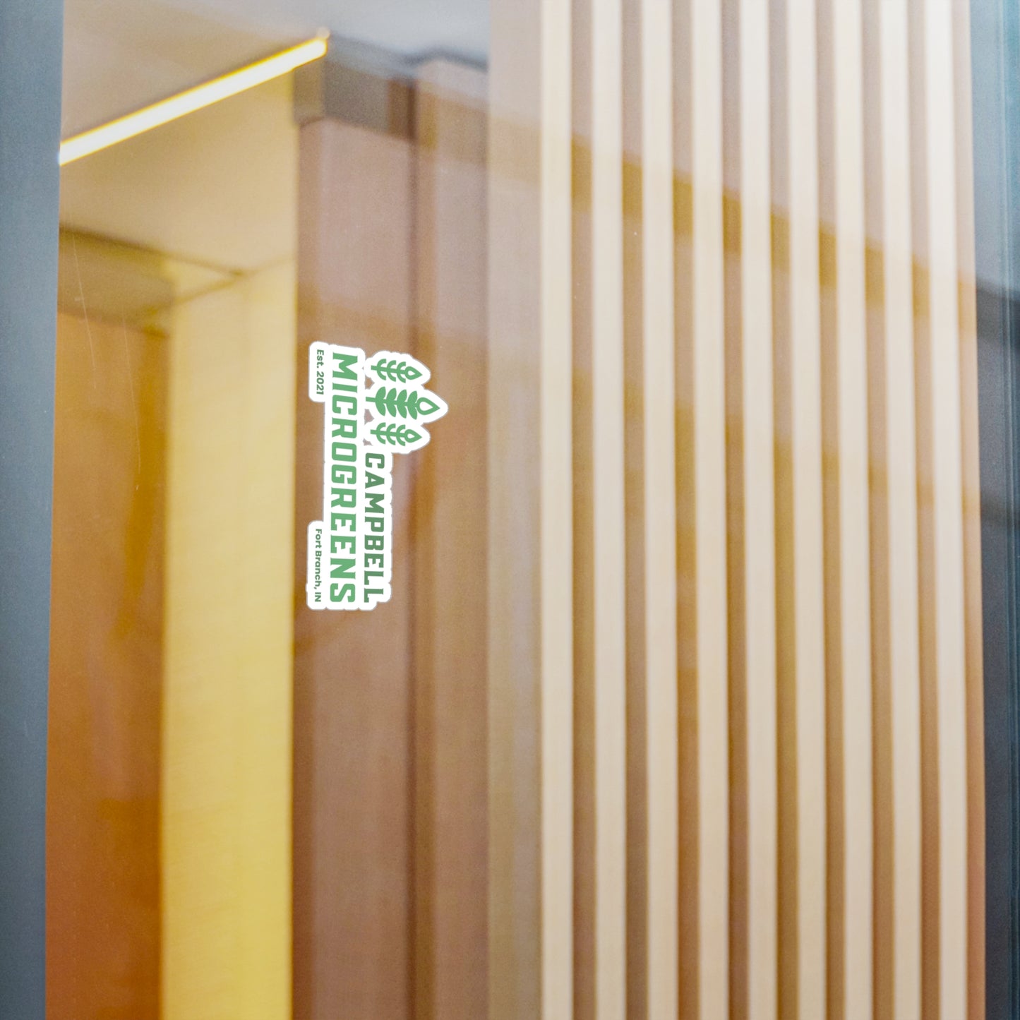 Campbell Microgreens Vinyl Sticker — Kiss-Cut Decal (Est. 2021, Fort Branch IN)