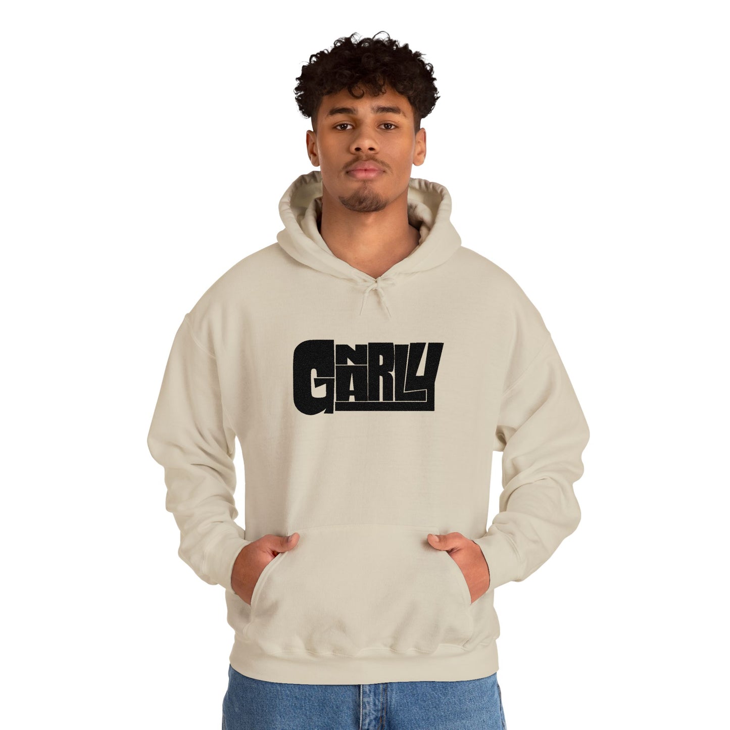 Gnarly Retro Chill Graphic Hoodie — Vintage Texture Logo Pullover
