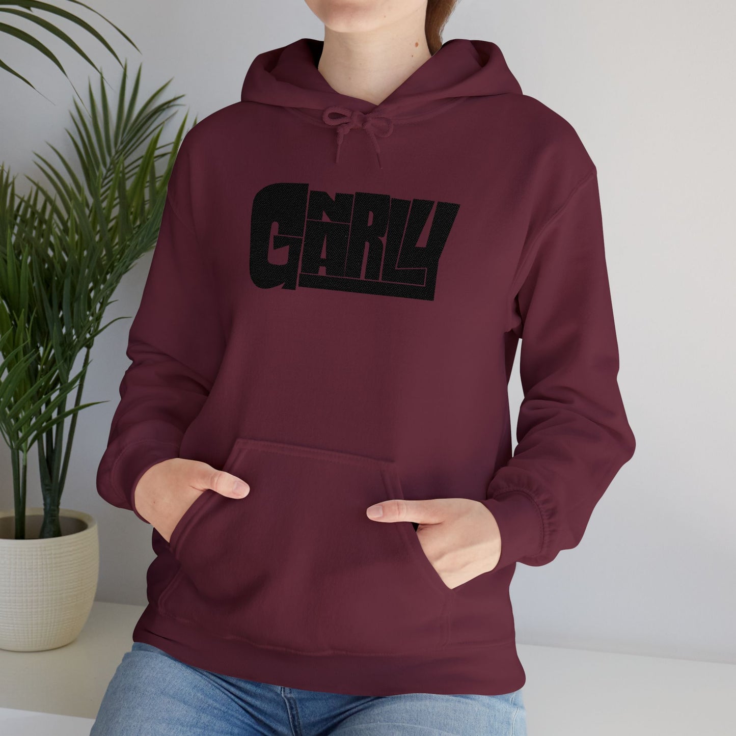 Gnarly Retro Chill Graphic Hoodie — Vintage Texture Logo Pullover