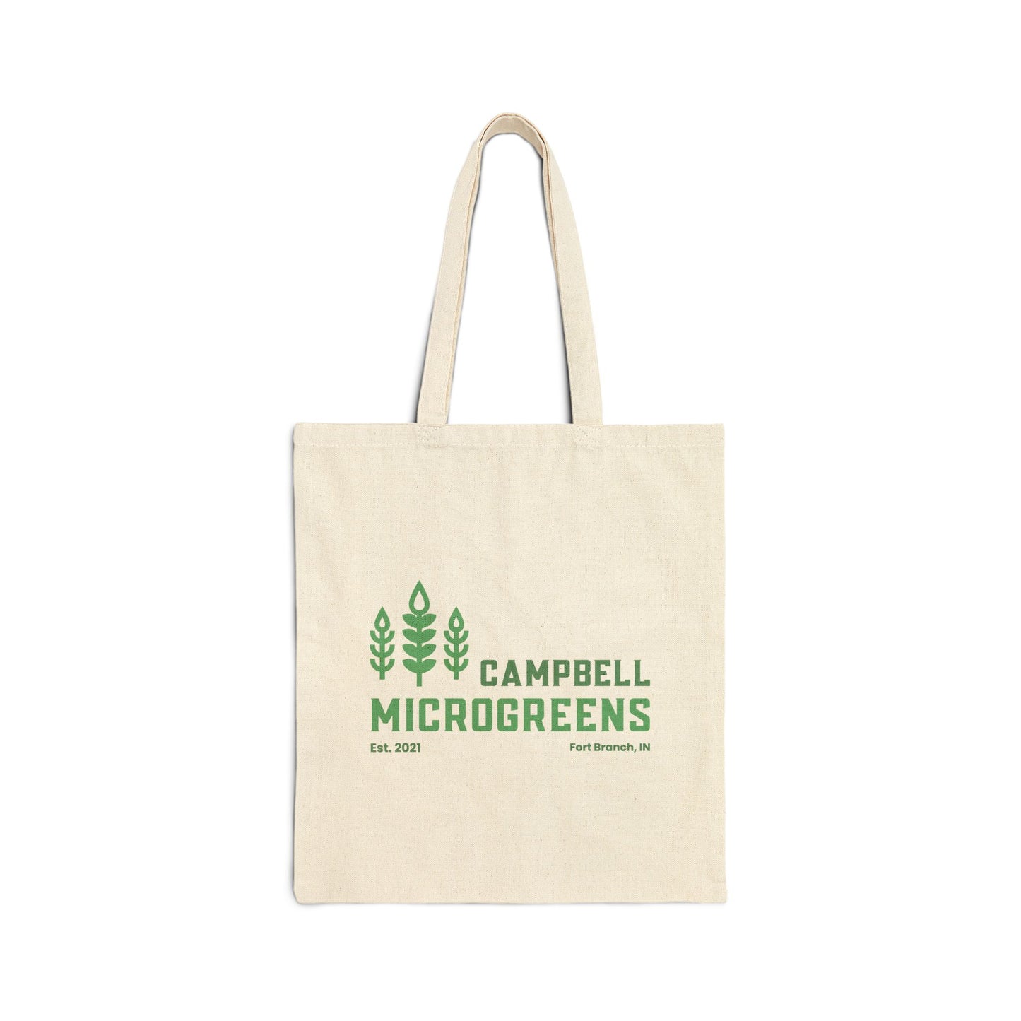 Eco-Friendly Cotton Canvas Tote Bag for Groceries, Beach, Shopping, Gift, Reusable Bag with Campbells Microgreens Design
