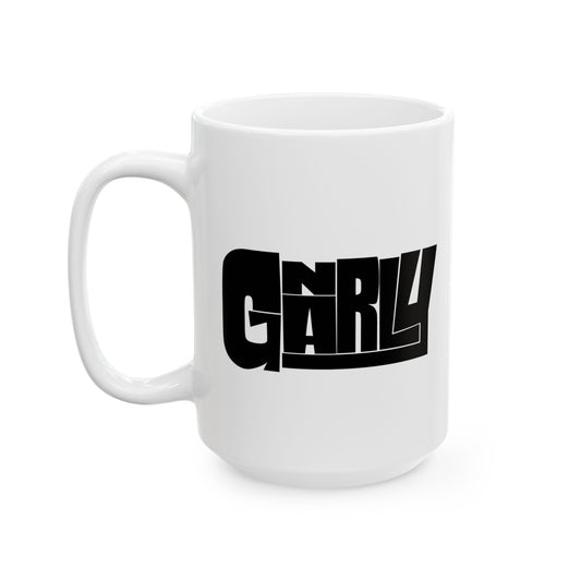 Mug — Bold Black Retro 'GNARLY' Wordmark Design