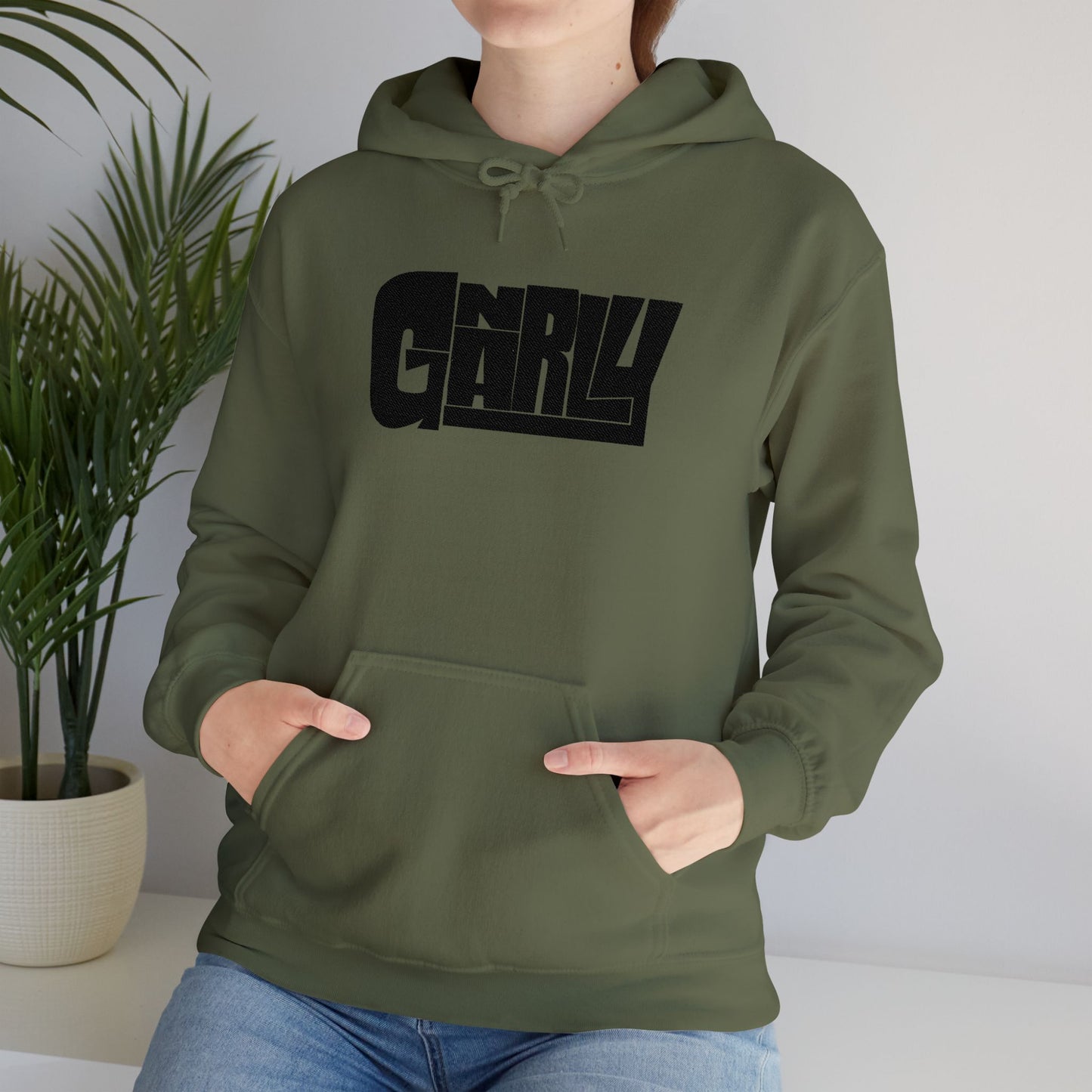 Gnarly Retro Chill Graphic Hoodie — Vintage Texture Logo Pullover