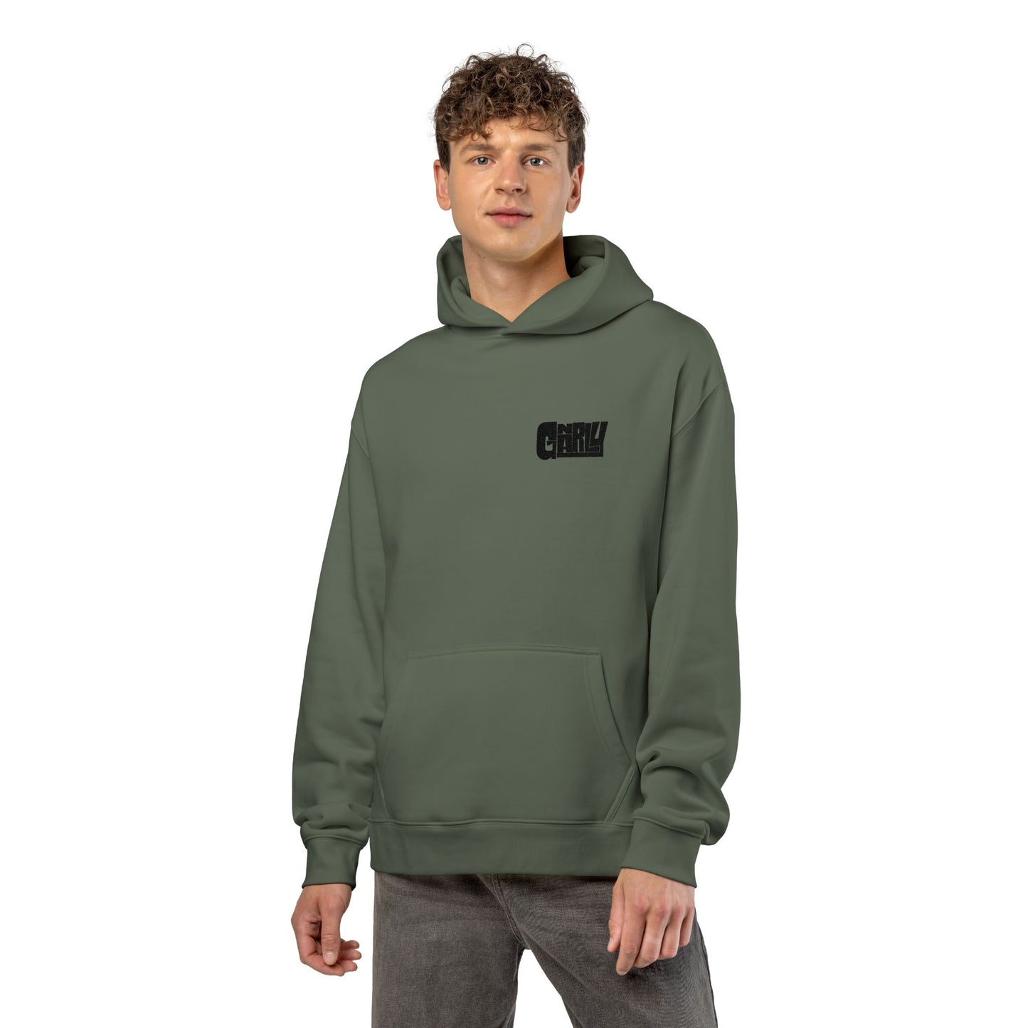 Relaxed Hoodie — Minimalist White Pullover with Small 'GNARLY' Chest Logo