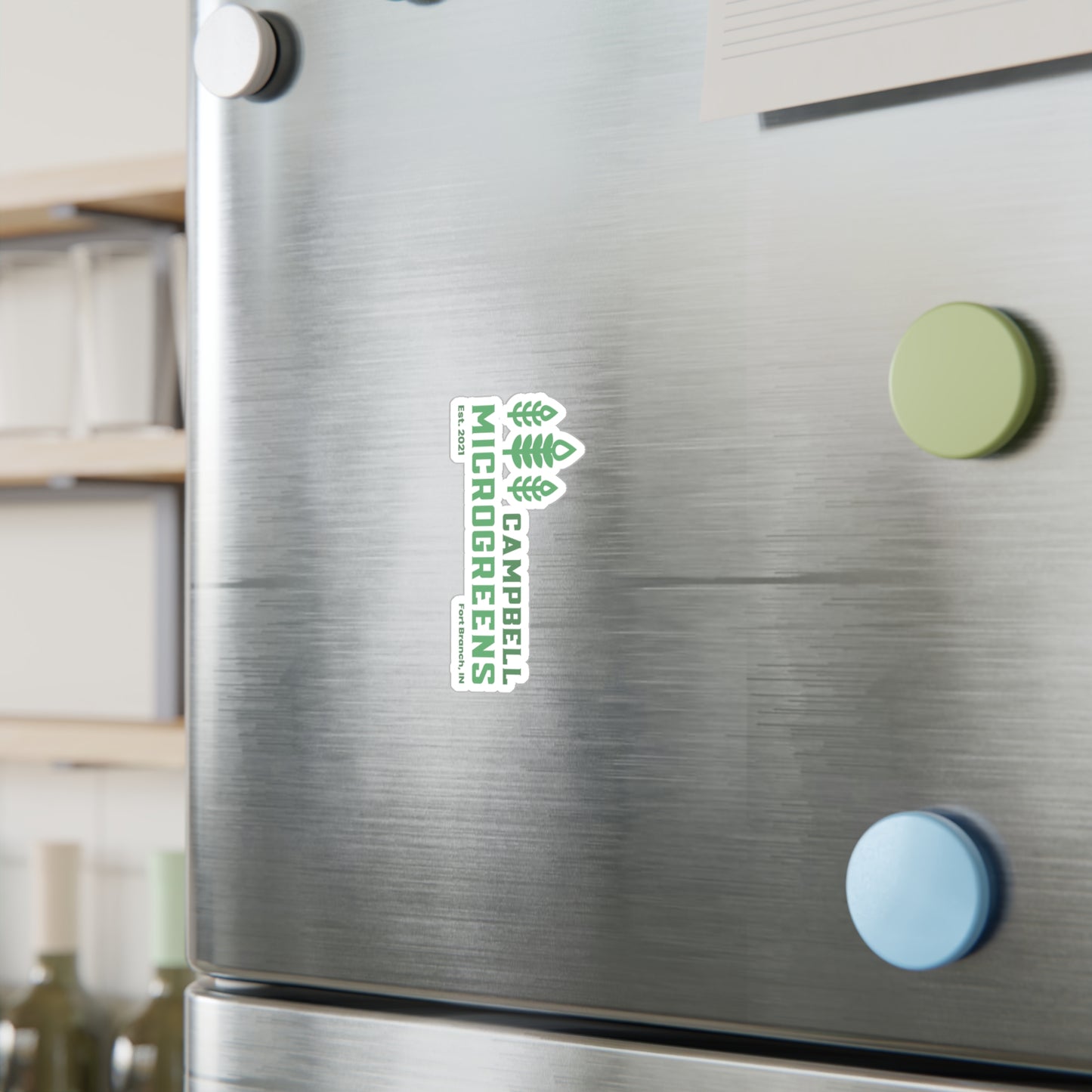 Campbell Microgreens Vinyl Sticker — Kiss-Cut Decal (Est. 2021, Fort Branch IN)
