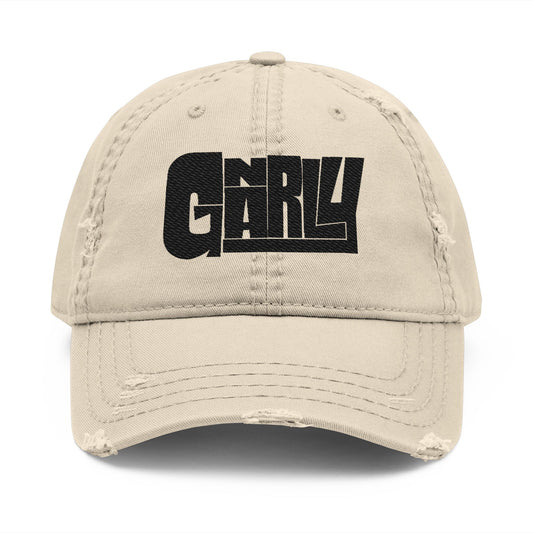 Distressed Embroidered 'Gnarly' Dad Hat — Vintage Surf Skate Cap