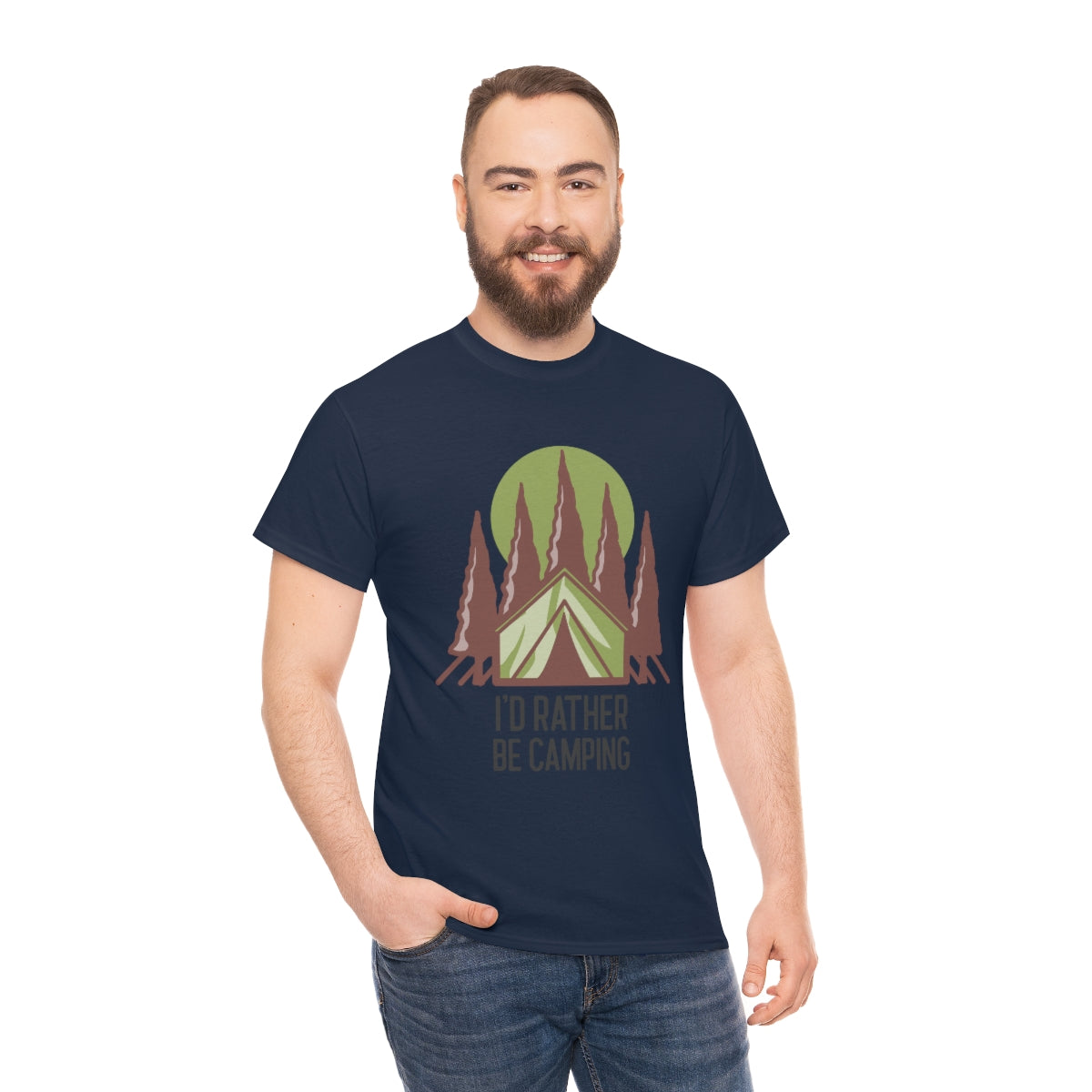 I'd Rather Be Camping Unisex Heavy Cotton Tee