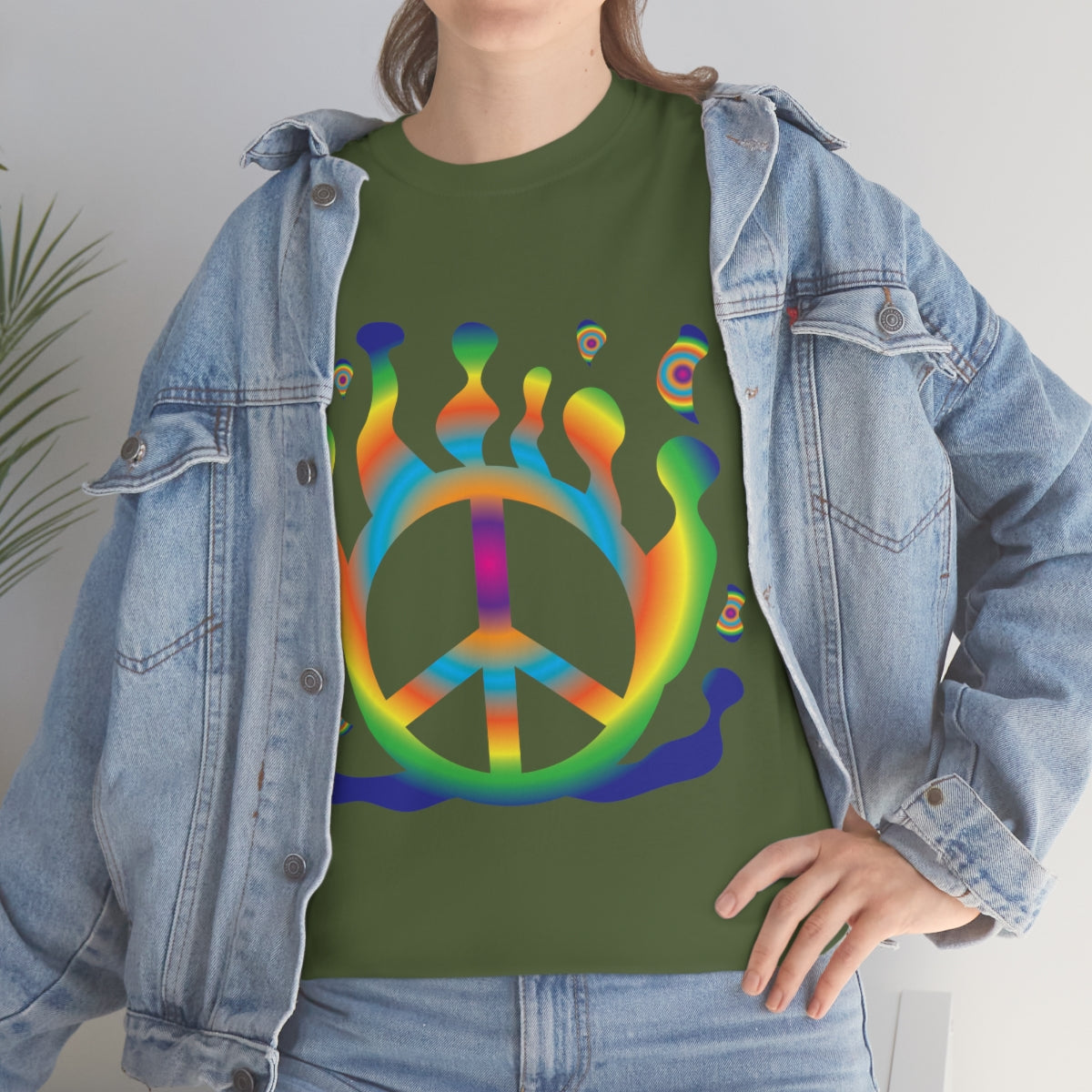 Peace Sign Float Away Unisex Heavy Cotton Tee