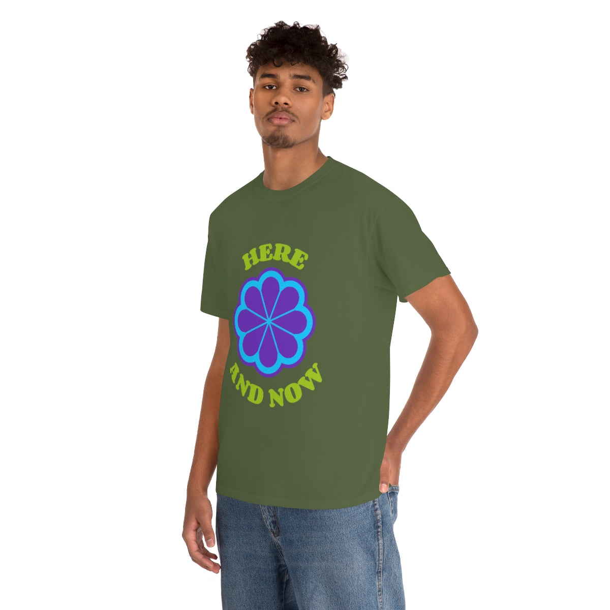 Here And Now Flower Unisex Heavy Cotton Tee