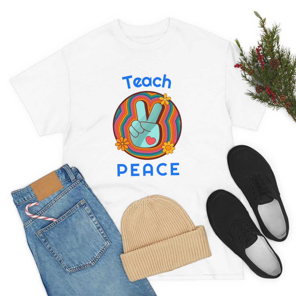 Teach Peace Unisex Heavy Cotton Tee