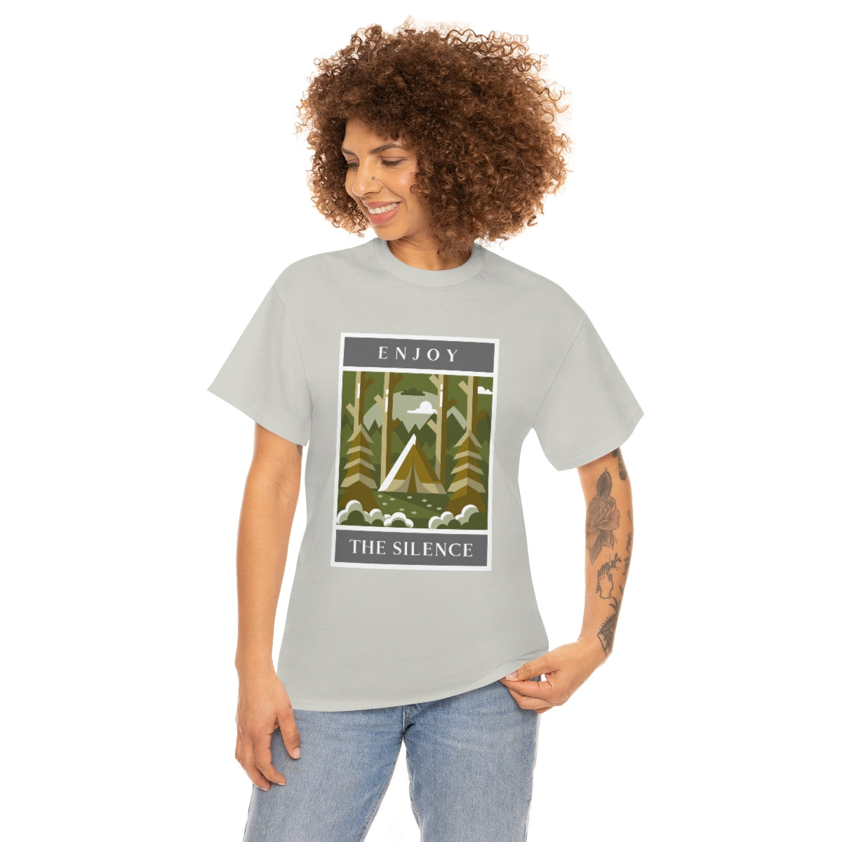 Enjoy the Silence Camping Unisex Heavy Cotton Tee