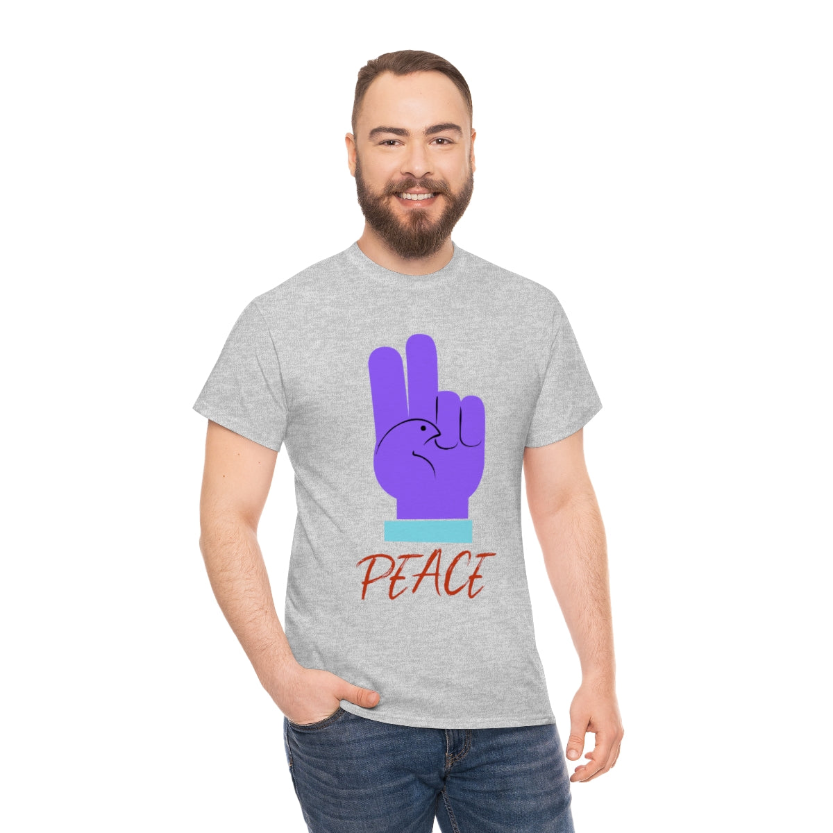 Purple Peace Dove Unisex Heavy Cotton Tee