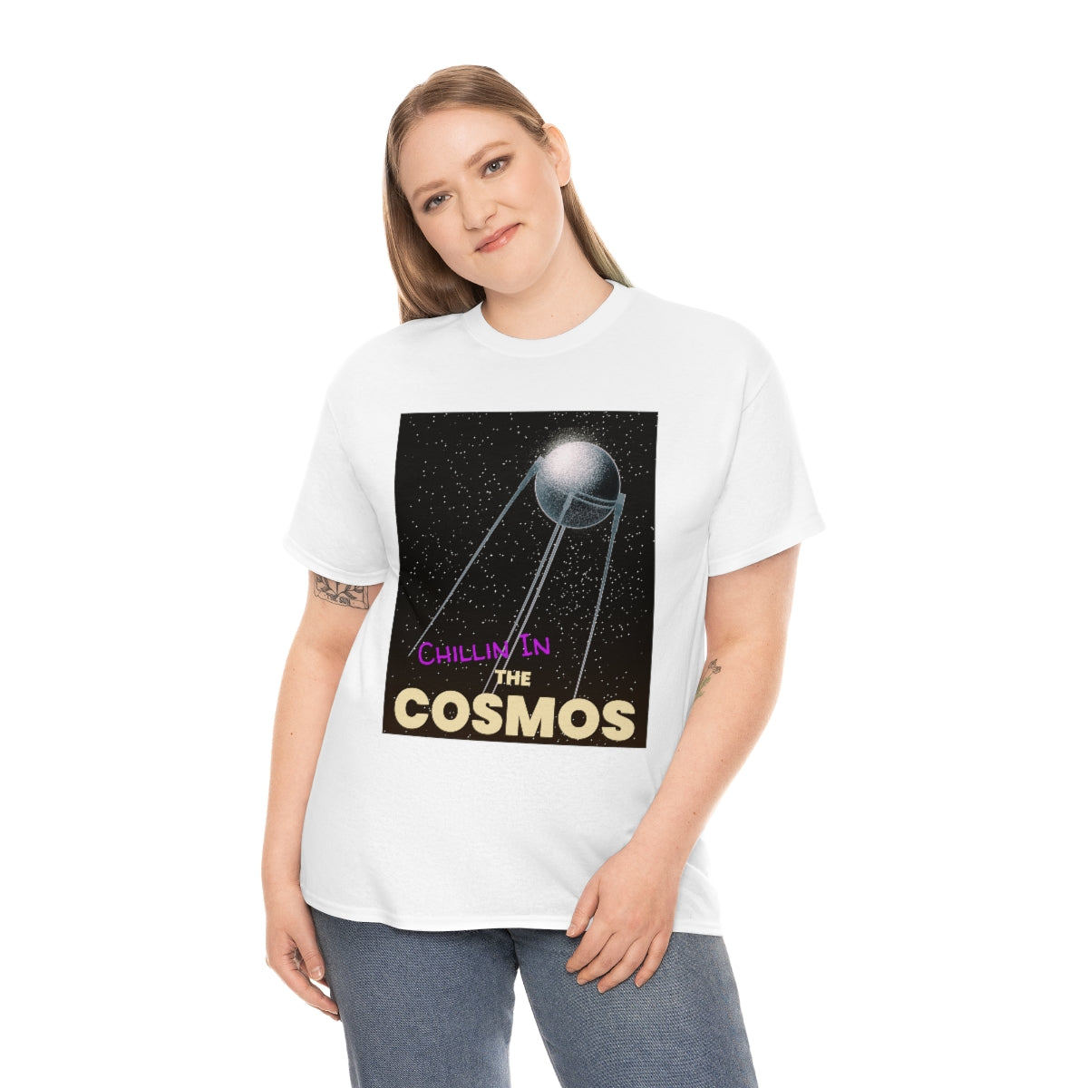 Chill Space Purple Graffiti Cosmos Astronaut Unisex Heavy Cotton Tee