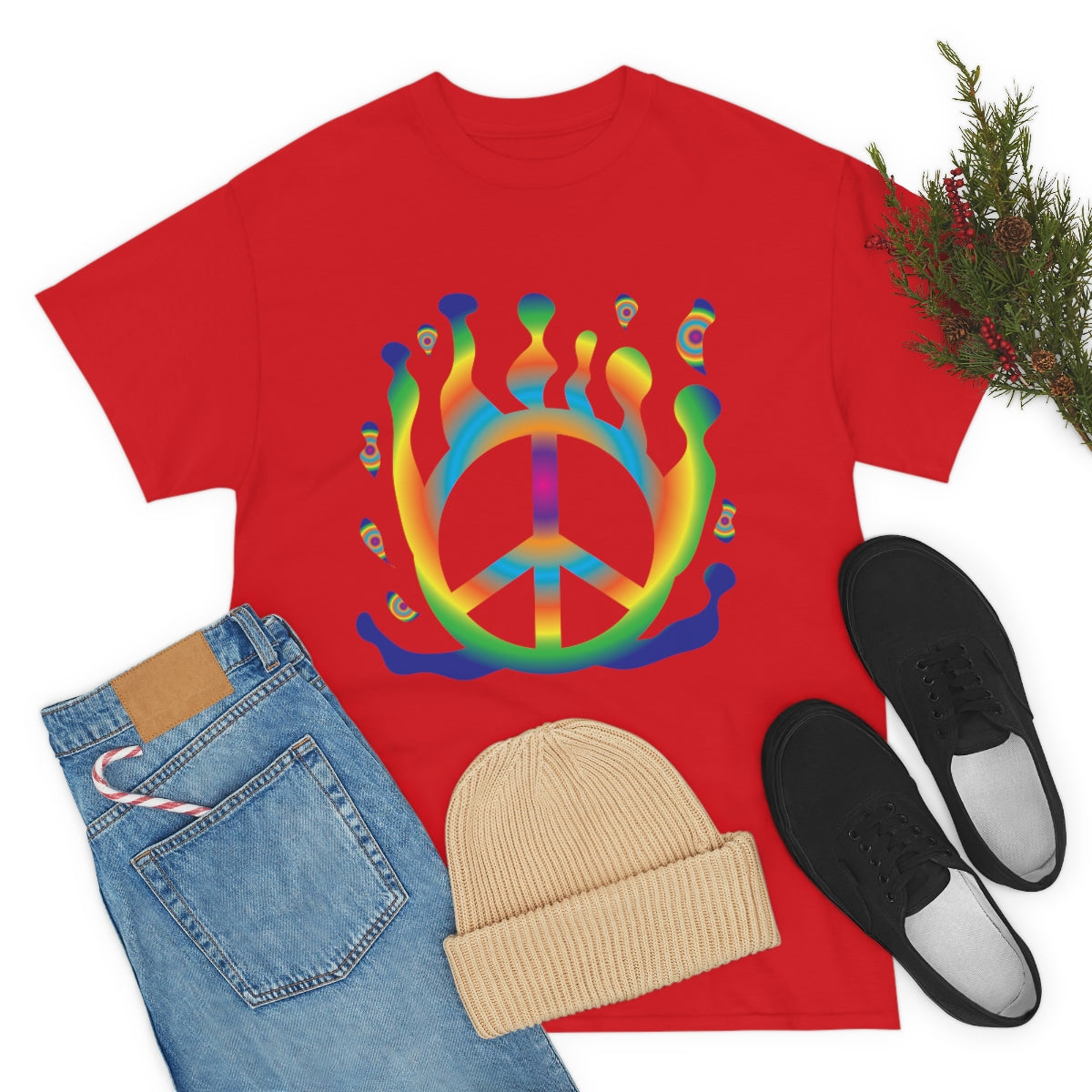 Peace Sign Float Away Unisex Heavy Cotton Tee