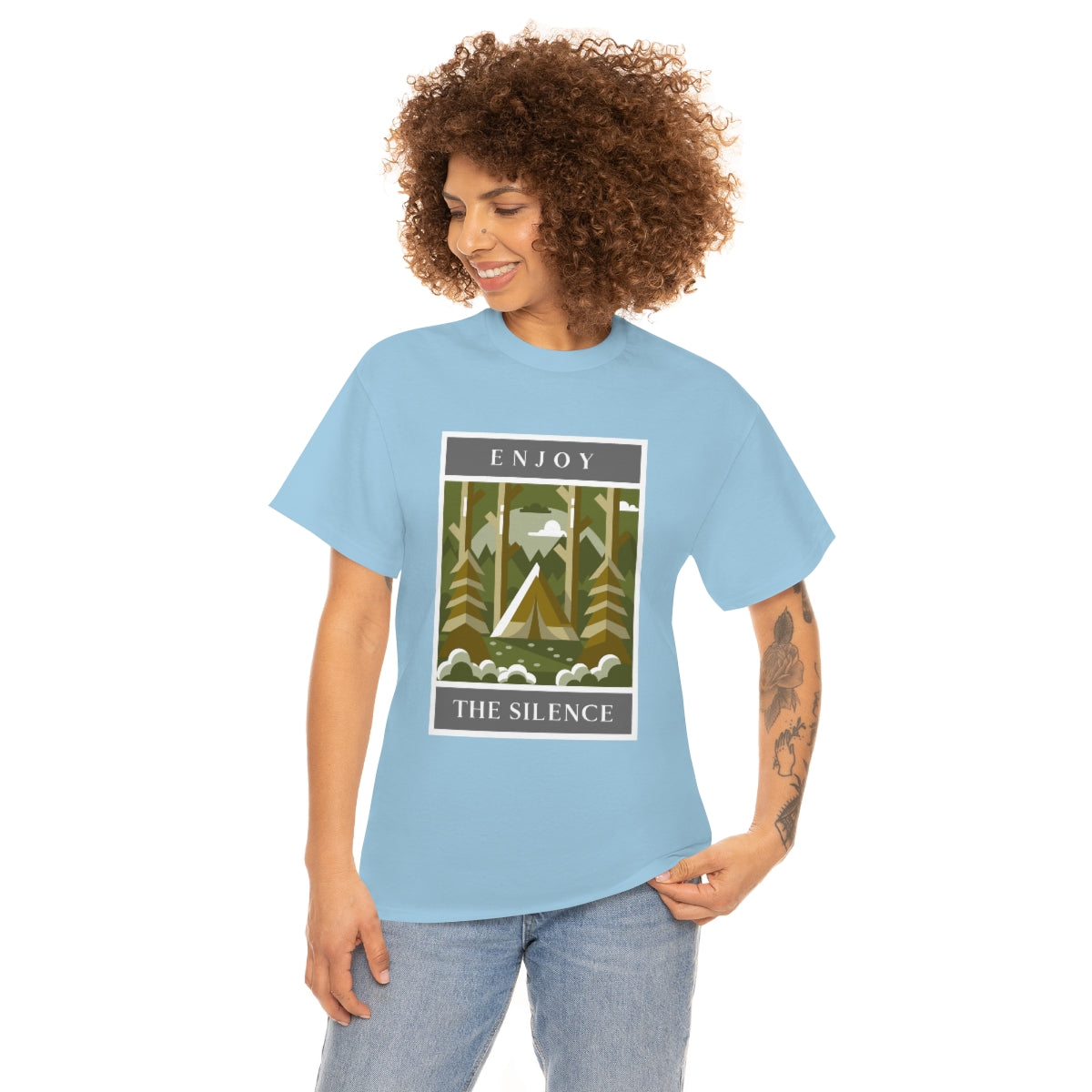 Enjoy the Silence Camping Unisex Heavy Cotton Tee
