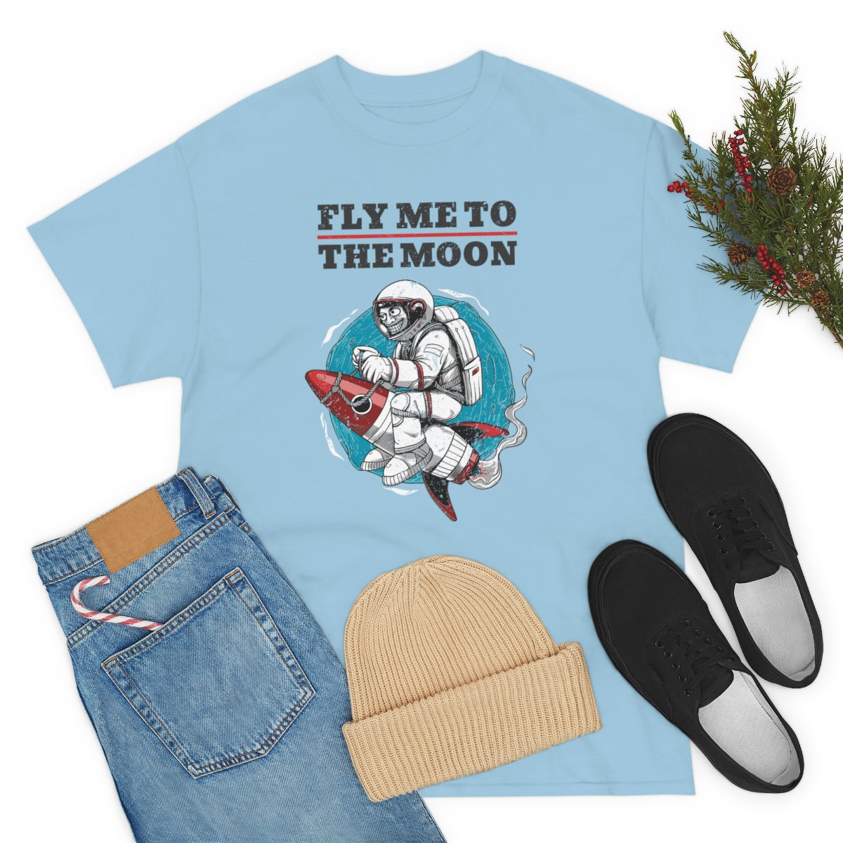 Fly Me to the Moon Astronaut Unisex Heavy Cotton Tee