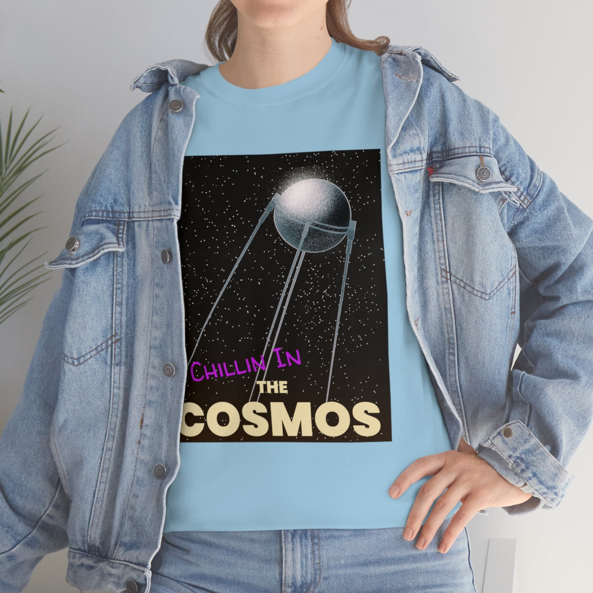 Chill Space Purple Graffiti Cosmos Astronaut Unisex Heavy Cotton Tee