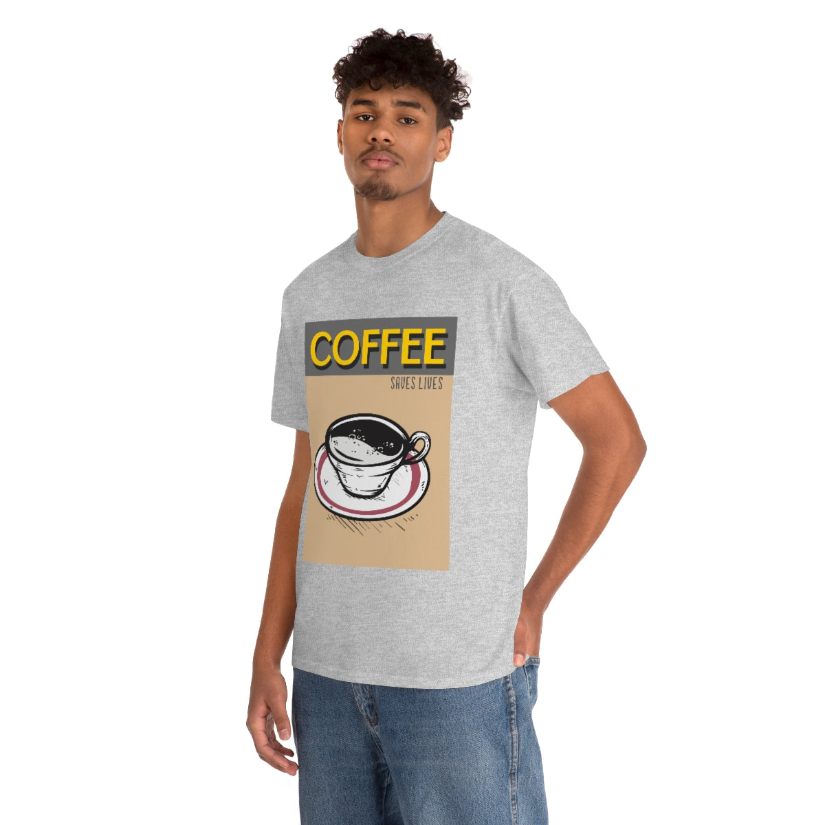 Coffee Saves Lives Unisex Heavy Cotton Tee