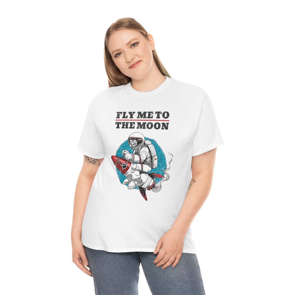 Fly Me to the Moon Astronaut Unisex Heavy Cotton Tee