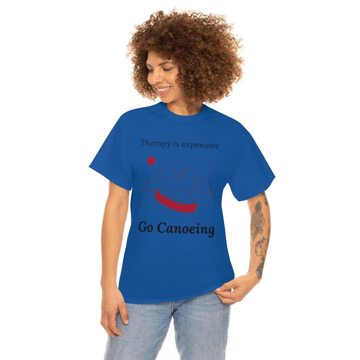 Therapy is Expensive Go Canoeing Unisex Heavy Cotton Tee