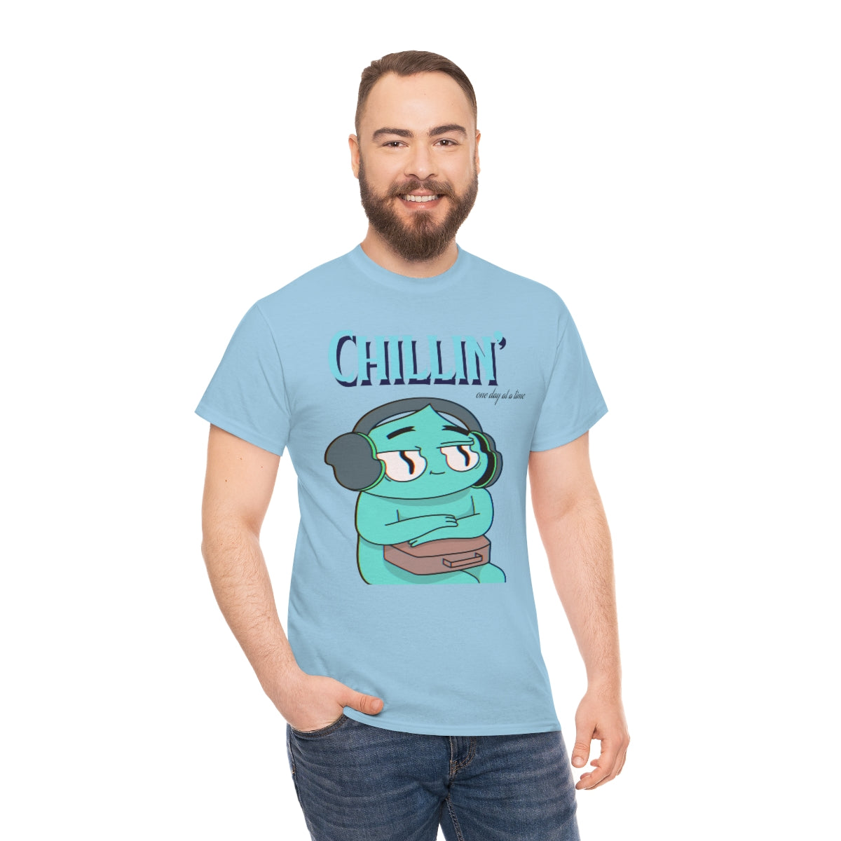 Chill Wavy Blue Dude Unisex Heavy Cotton Tee