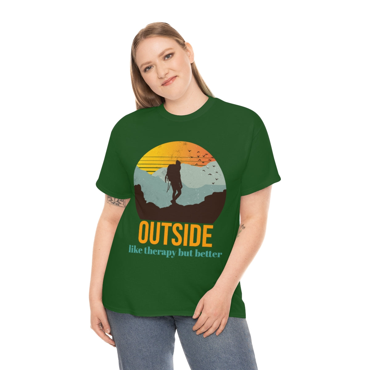 Outside, like therapy but Better Unisex Heavy Cotton Tee